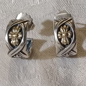 **HOST PICK**  LAGOS Caviar Floral Huggy Hoops, Sterling Silver & 18k